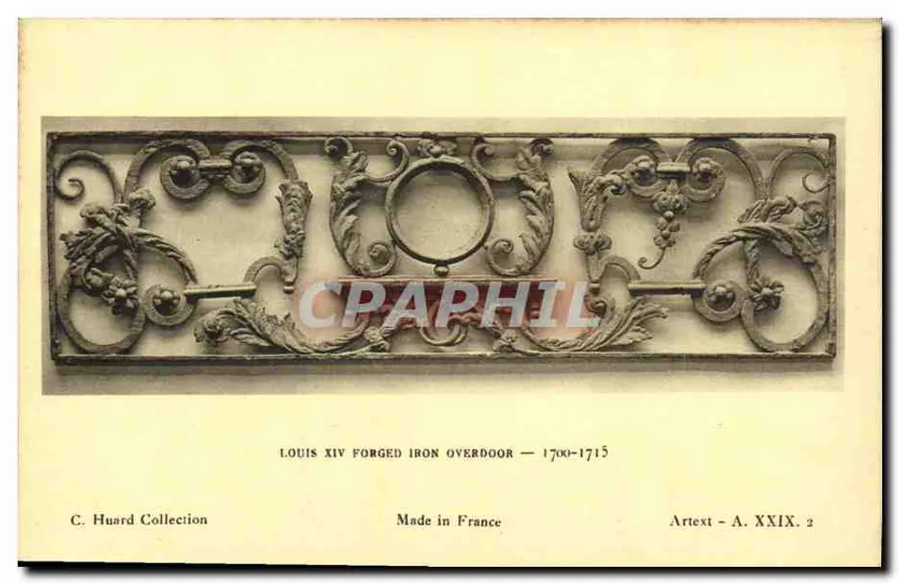 Louis XIV Porta em Ferro Forjado — 1700-1715 — Coleção C. Huard — Artex - A. XXIX. 2 - Frente