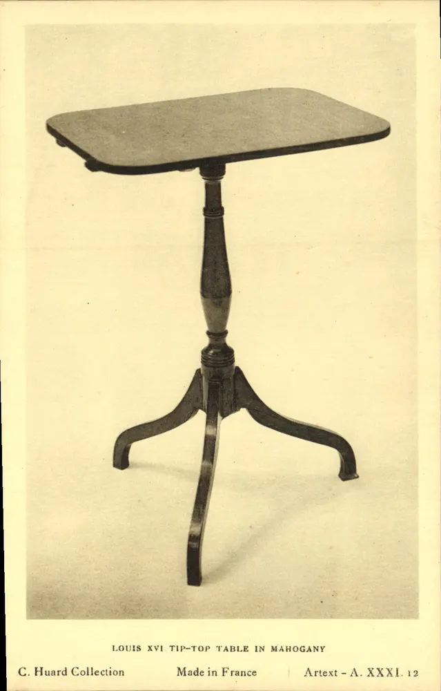 Mesa Louis XVI com tampo abatível — em mahogany — editor Arttext, n° A.XXXI.12 - Frente