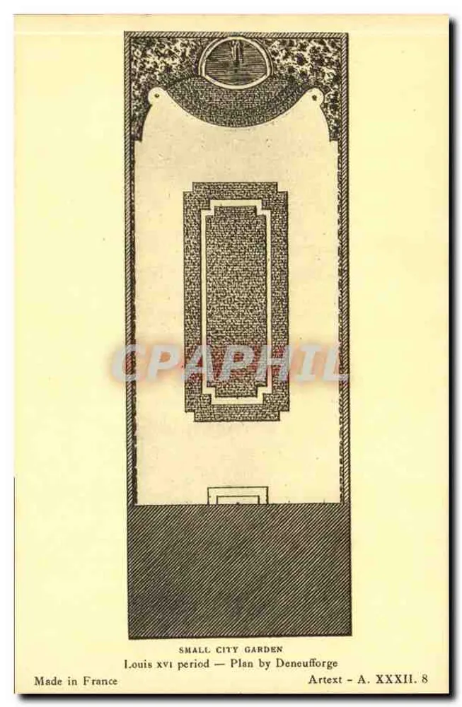 Kleiner Stadtpark — Louis XVI — Plan von Deneufforge — Artex - A. XXXII. 8 - Vorderseite