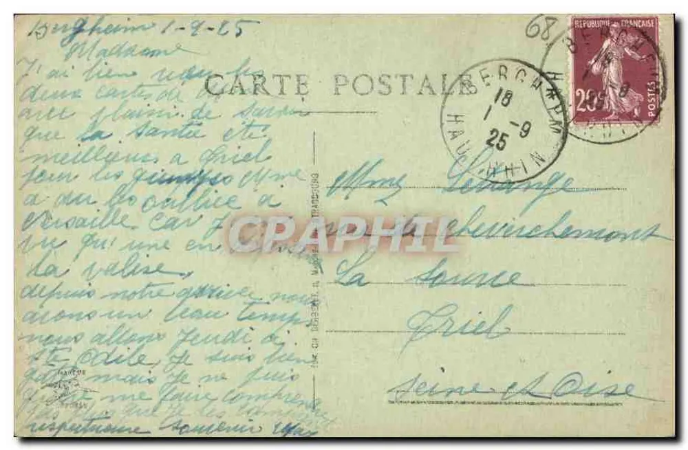 Bergheim - Porte Haute — editor desconhecido, n° 4 - Verso