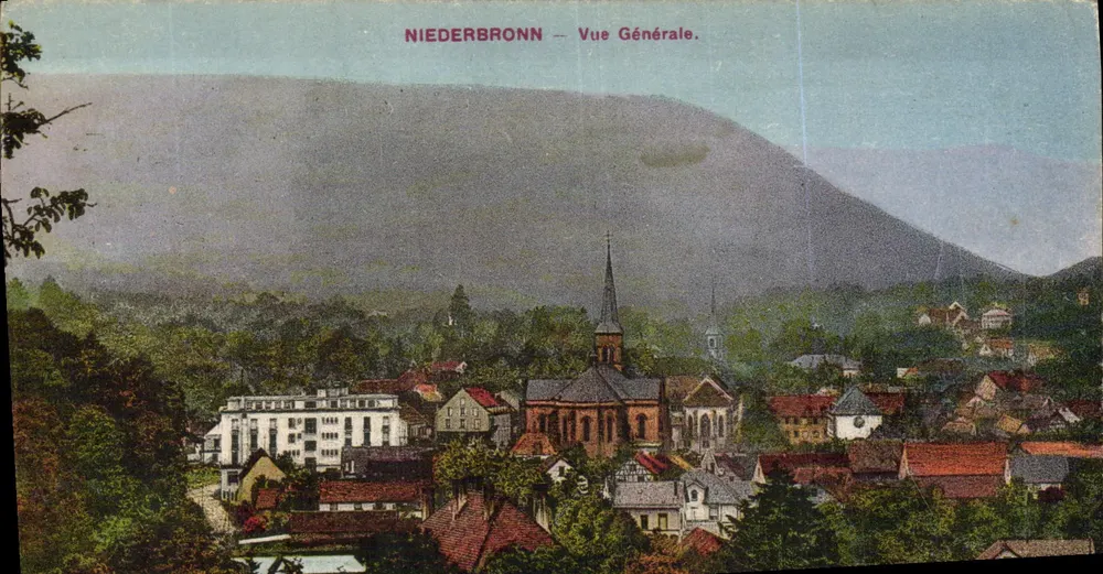 Niederbronn — Vista Geral. Editor: Edition Nicolas, Niederbronn-les-Bains. - Frente