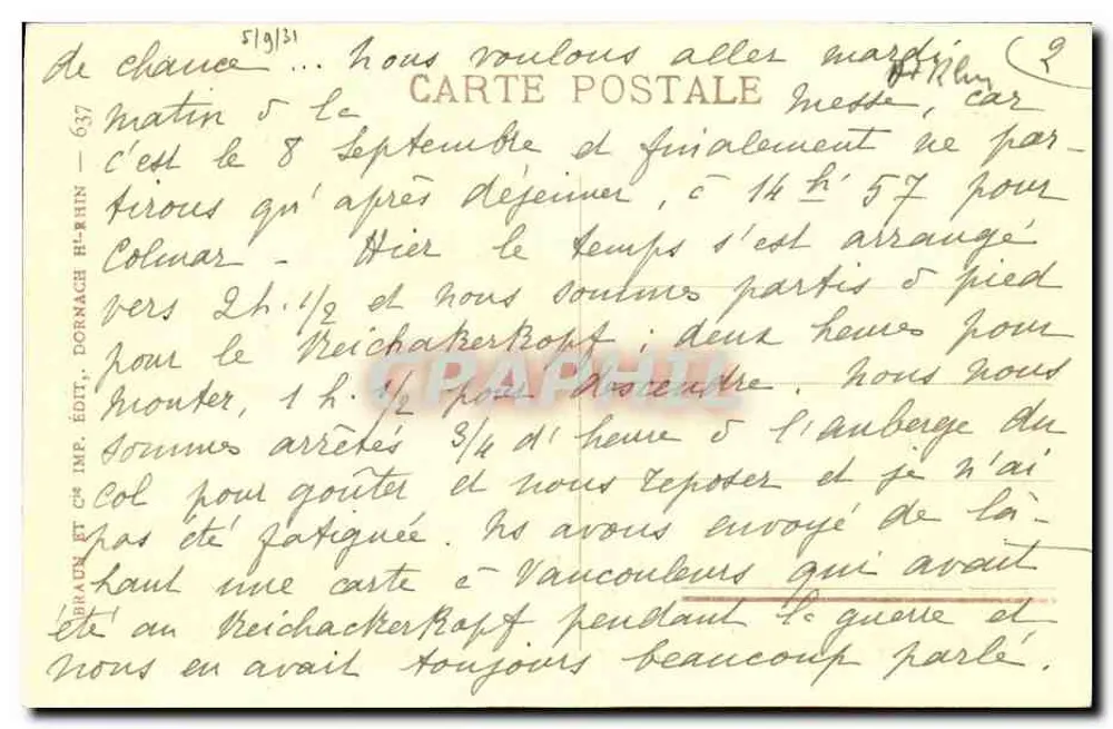 Lago Negro — vista lacustre cercada por florestas — editor Dornach, n° 637 - Verso