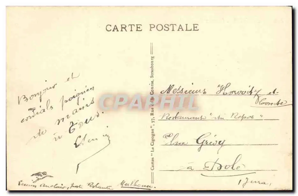 Mulhouse - Avenue Maréchal-Foch — Café Rey — n° 206 - Rückseite