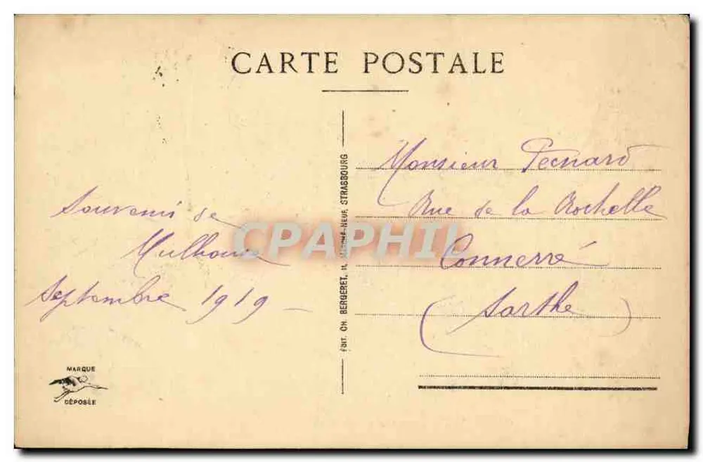 Mulhouse - O Palácio de Cidades — editor N. Berberet, n° 57 - Verso