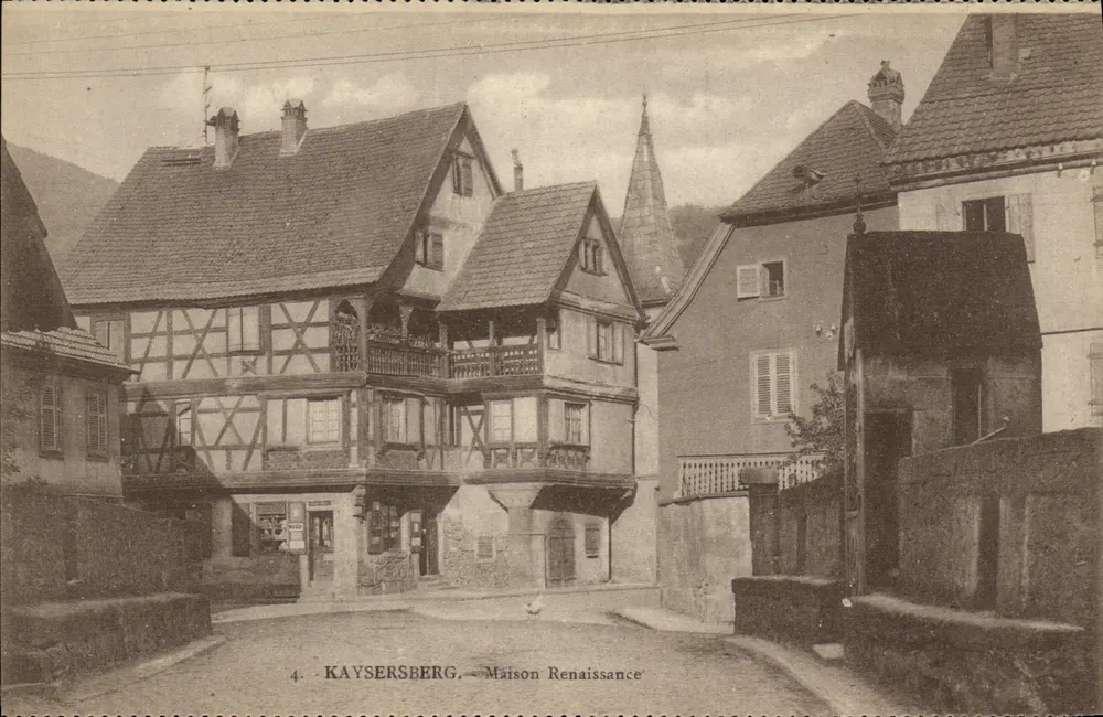 Kayserberg — Casa da Renascença — Editor Ch. Bergeret, Strasbourg, n°4 - Frente