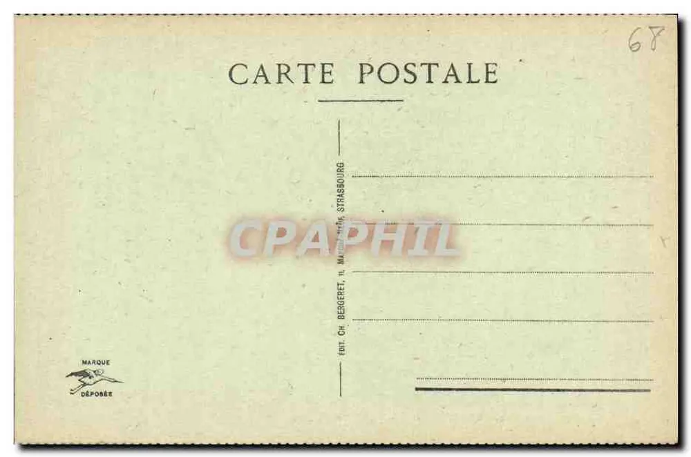 Kayserberg — Casa da Renascença — Editor Ch. Bergeret, Strasbourg, n°4 - Verso