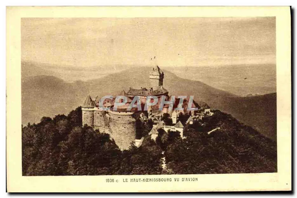 Le Haut-Königsbourg visto de avião — edição especial do castelo — BRAUN & Cie, Ménis-Barnach - Frente