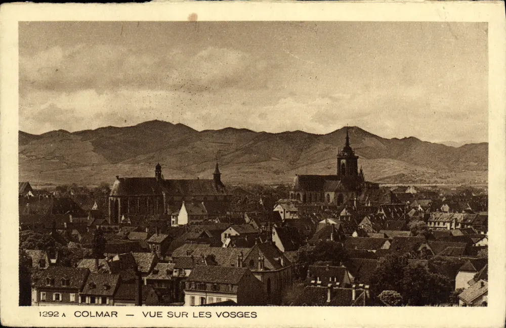 Colmar — Vista sobre os Vosges — Braun & Cie, Imp. House Dornach - Frente