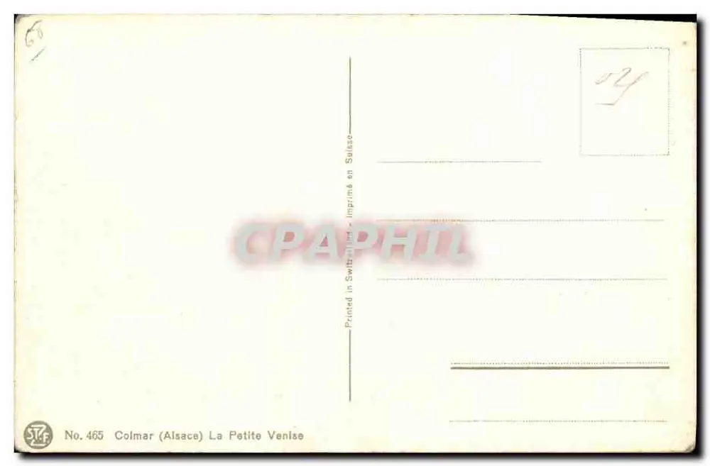Colmar (Alsace) — La Petite Venise — STF No. 465 - Verso
