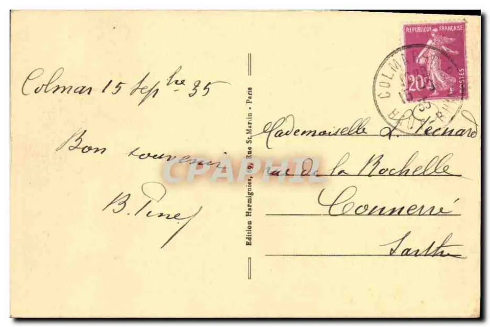 Colmar — L'Ancienne Douane — Édition Harmignies - Verso