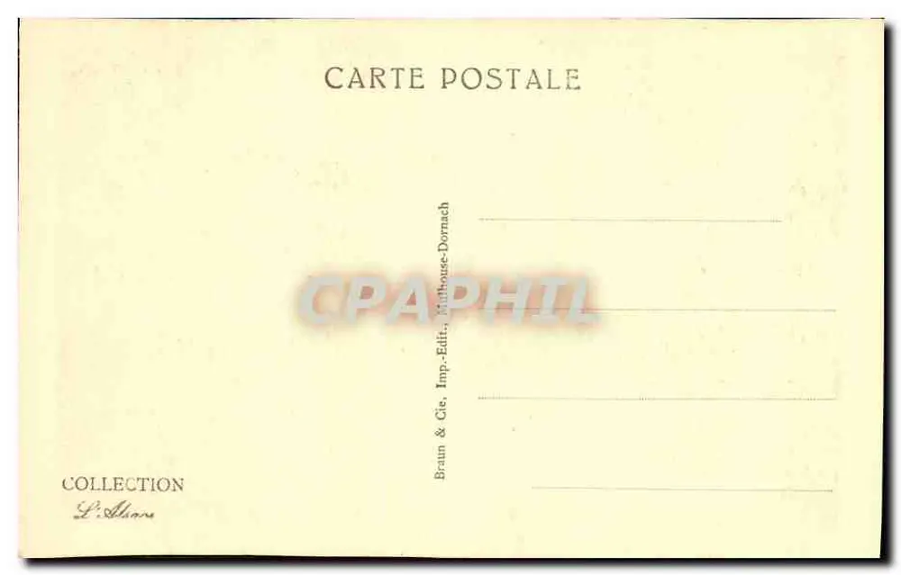 Colmar — Claustro dos Unterlinden e estátua de Schöngauer — Coleção L. Allmann, Braun & Cie, Mulhouse-Dornach - Verso