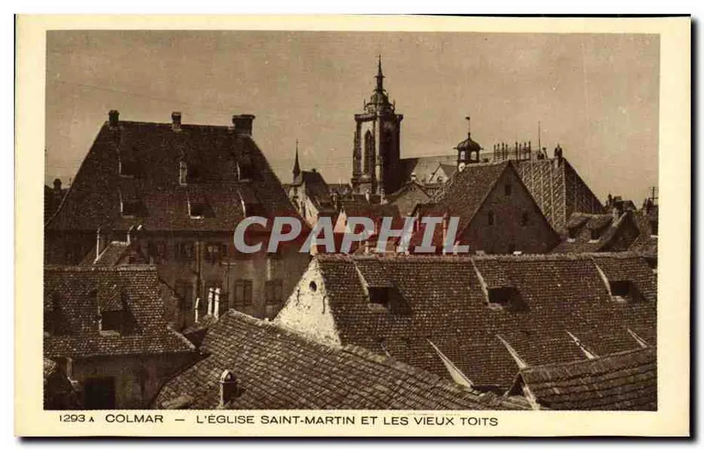 Colmar — Kirche Saint-Martin und alte Dächer — Sammlung L'Alace - Vorderseite