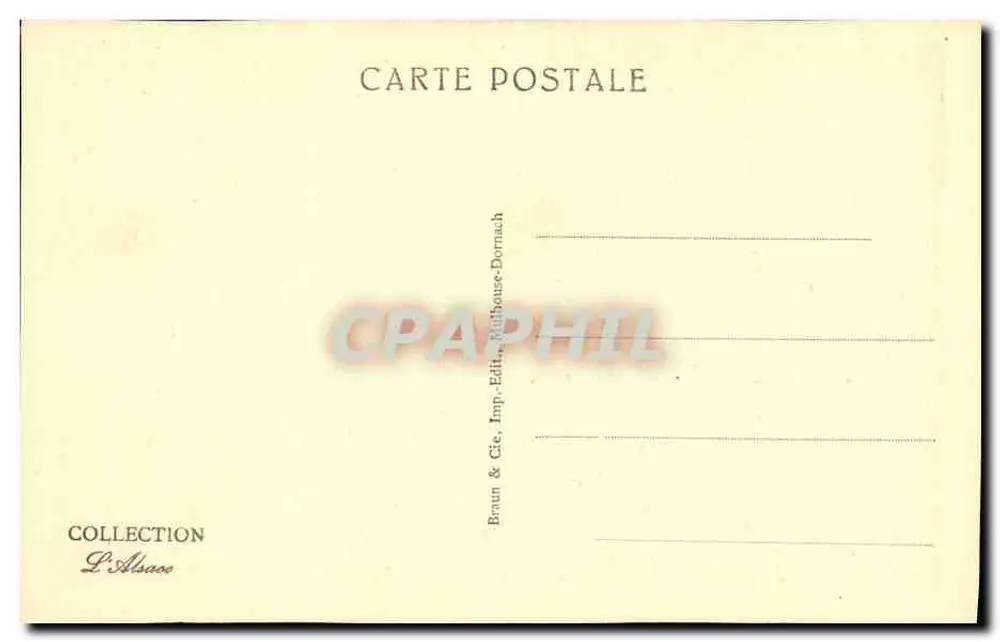 Colmar — A Prefeitura, vista do parque — Coleção L'Alsace, editor Braun & Cie, Dornach - Verso