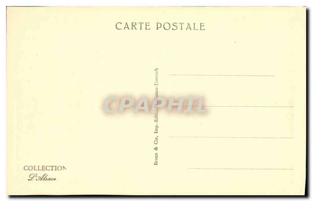 Colmar — Praça Rapp e Campo de Marte — Braun & Cie, Imp.-Edit., Dornach - Verso