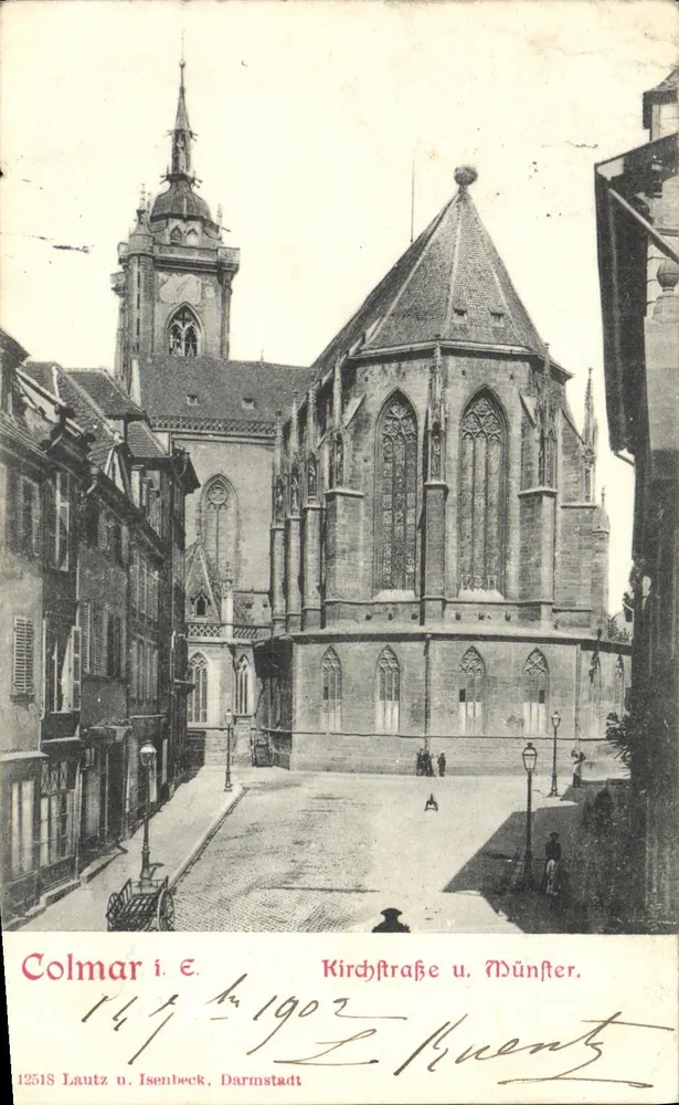 Colmar i. E. — Rua da Igreja e Mosteiro — Lautz n. Isenbeck, Darmstadt - Frente