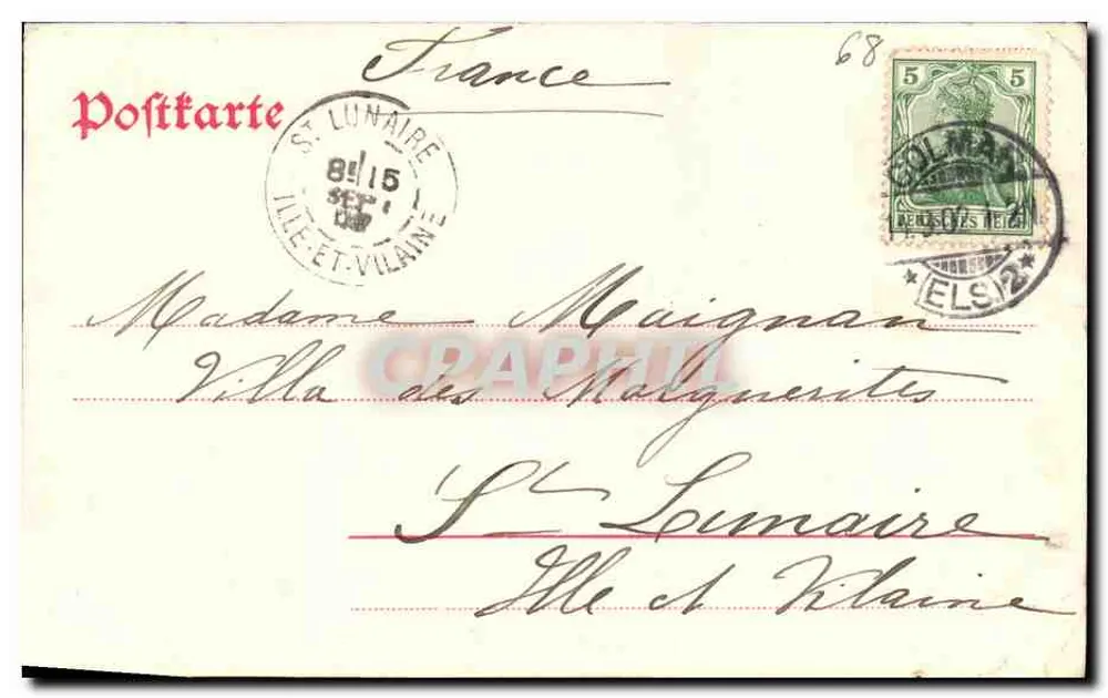 Colmar i. E. — Rua da Igreja e Mosteiro — Lautz n. Isenbeck, Darmstadt - Verso