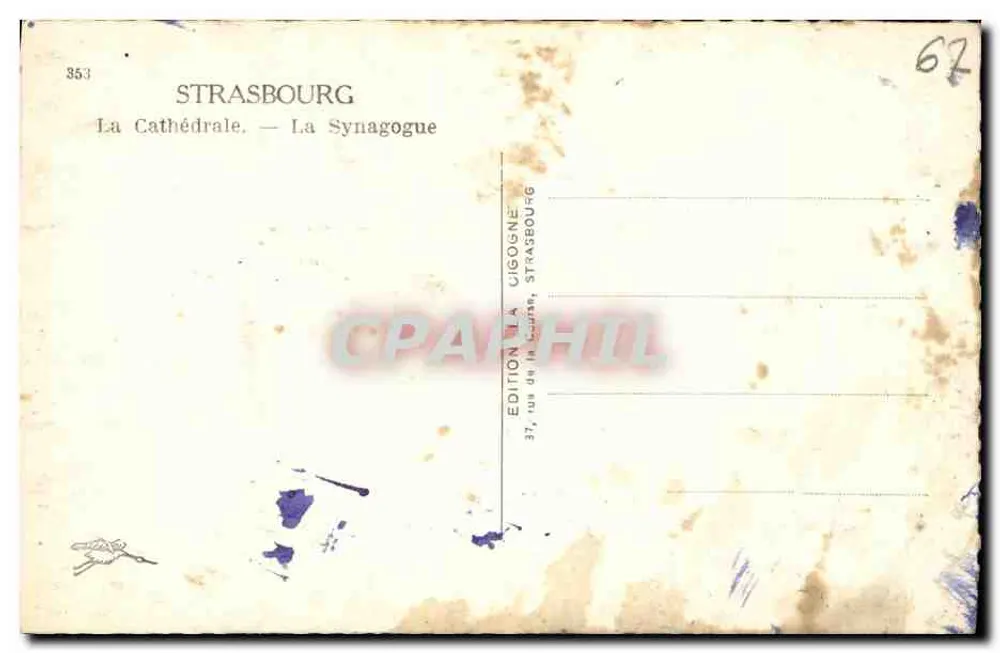 Strasbourg — A Catedral — A Sinagoga — Edição A Coruja - Verso