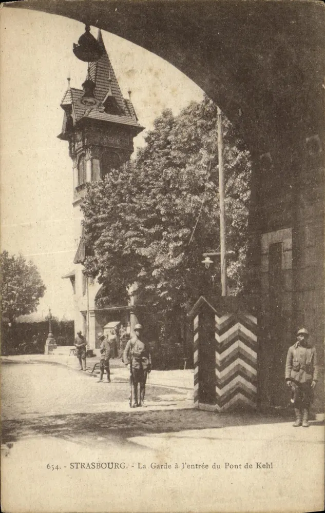 Strasbourg - Wache am Eingang zur Kehlbrücke — Verleger Bergeret, Nr. 654 - Vorderseite