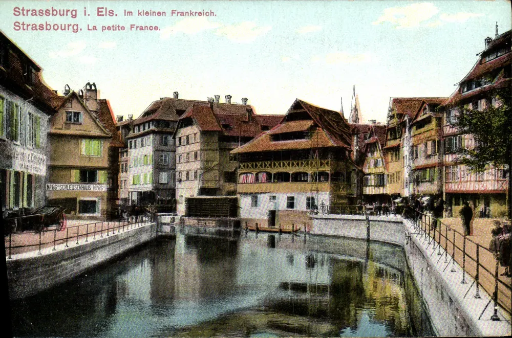 Estrasburgo i. Els. No pequeno França. Estrasburgo. A pequena França. — Editor: N°86-Schleusenhaus - Frente