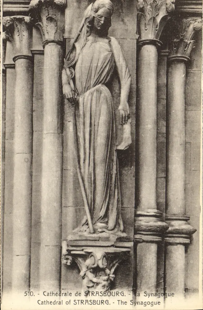 Estátua da Sinagoga — Catedral de Estrasburgo — Editor Oh. Bergeret, n° 510 - Frente
