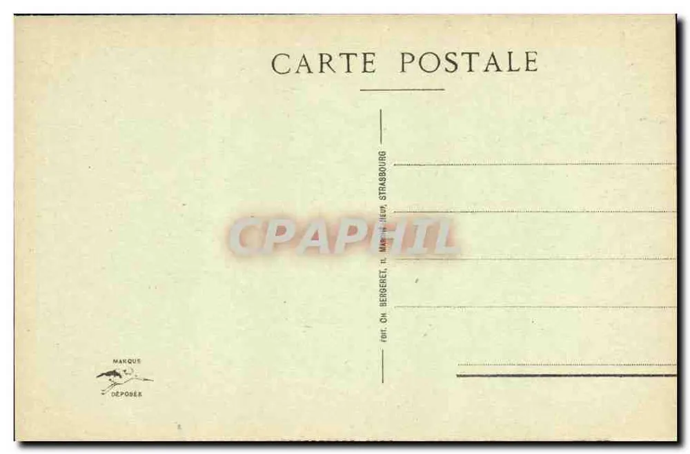 Estátua da Sinagoga — Catedral de Estrasburgo — Editor Oh. Bergeret, n° 510 - Verso