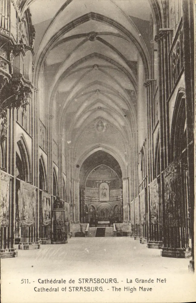 Kathedrale von STRASBOURG - Die Große Nave — Verleger Ch. Bergeret, Nr. 511 - Vorderseite