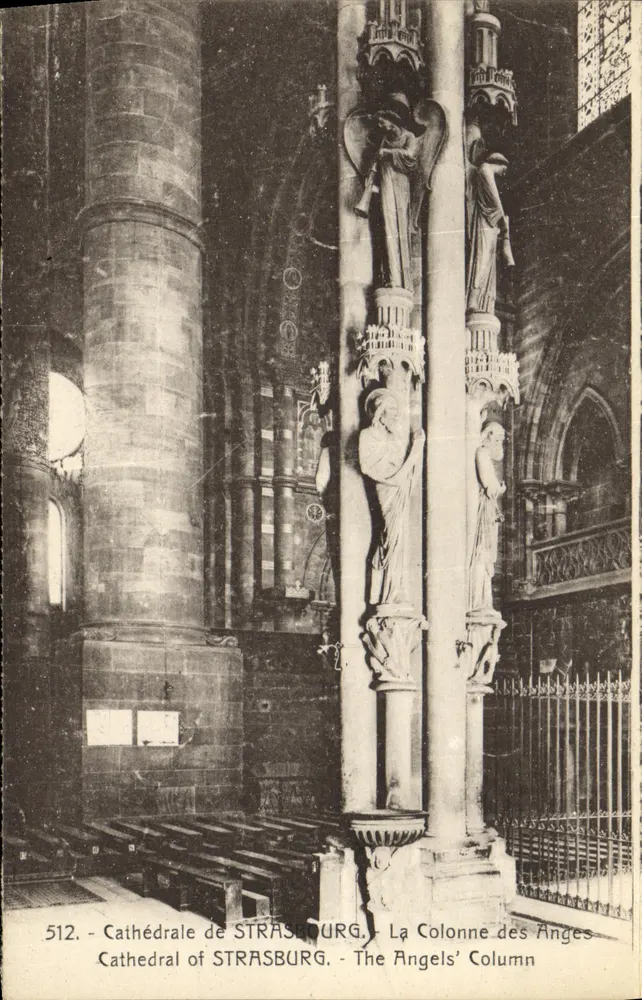 Kathedrale von STRASBOURG — Die Säule der Engel — Verleger CH. BERGERET, STRASBOURG, Nr. 512 - Vorderseite