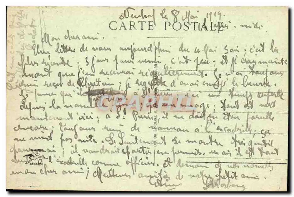 Strasbourg — Palast des ehemaligen Kaisers, Place de la République — Verlag Phot. Ch. Berüeret, Nr. 271 - Rückseite