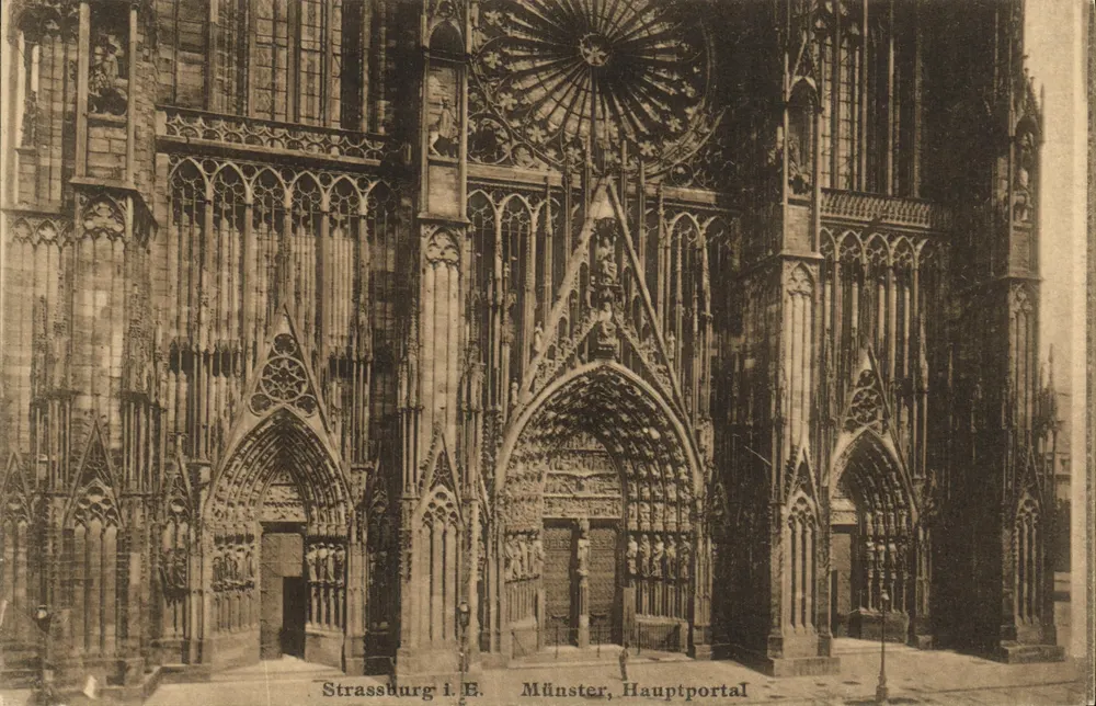 Estrasburgo - Catedral, portal principal — editor H. Odenner, Estrasburgo, n° 7668 - Frente