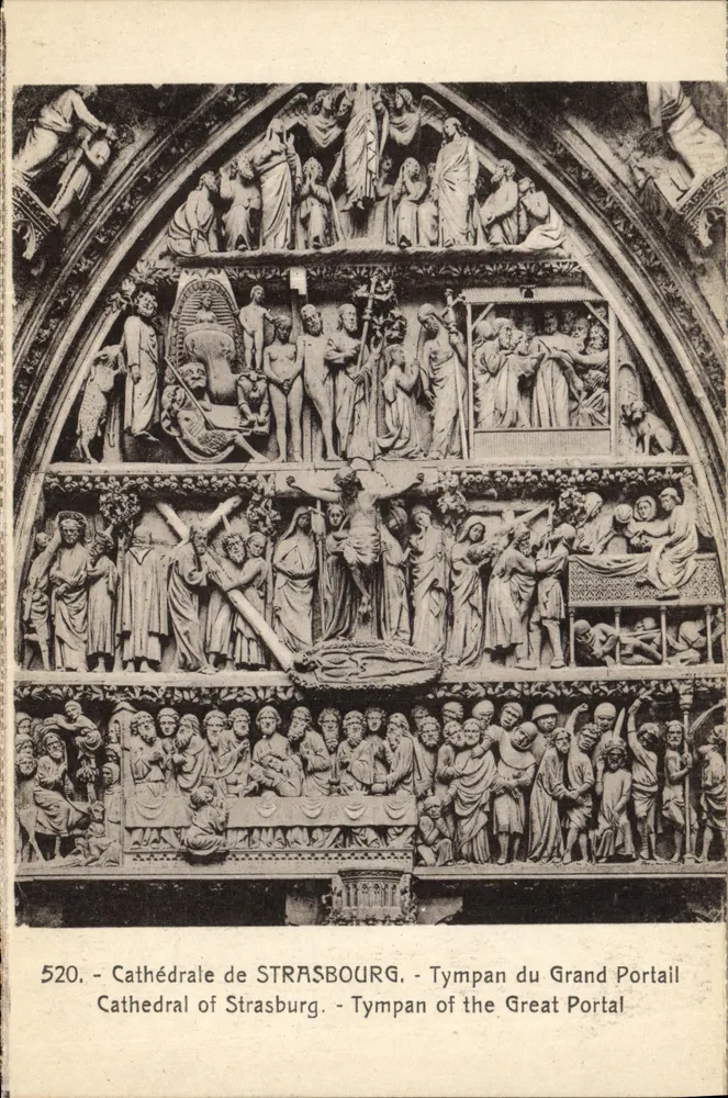 Kathedrale von Straßburg — Tympan des Großen Portals — Nr. 520, Verlag C. Berberet - Vorderseite