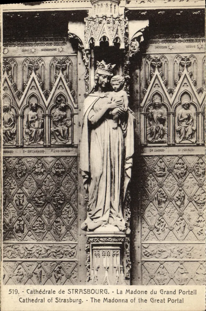 Strasbourg-Kathedrale - Die Madonna am Großen Portal — Verlag Dépôrâse, Nr. 519 - Vorderseite