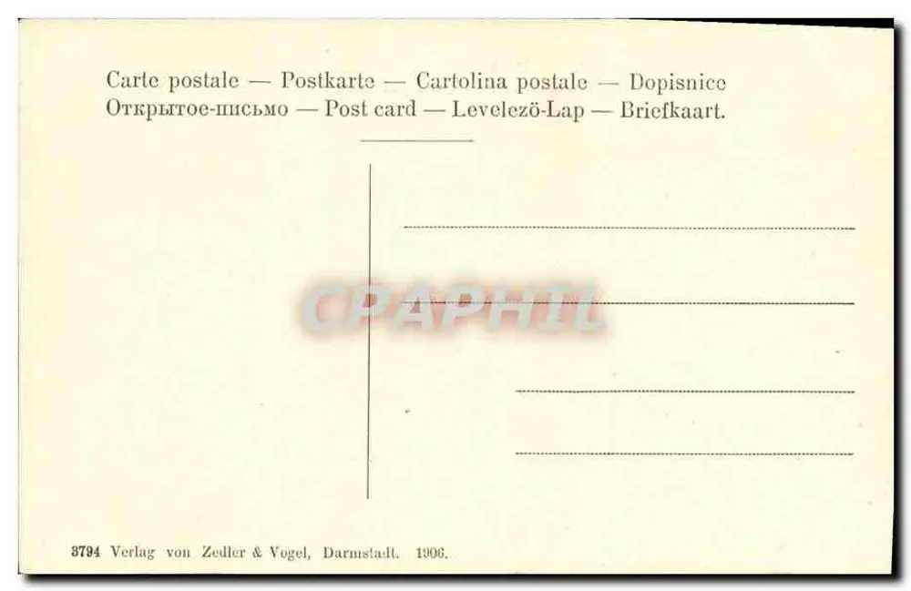 Strasburgo, Orangeria, Hauptrestauration — editore Zeuller & Vogel, n° 3794 - Verso