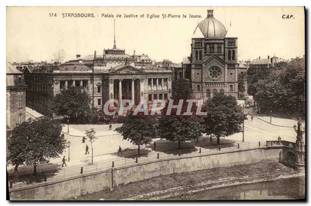 Straßburg - Justizpalast und Kirche St. Peter der Jüngere — CAP. n°174 - Vorderseite