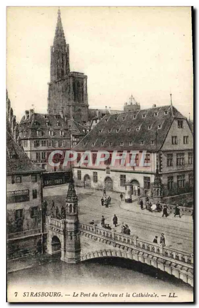 Strasbourg — Der Corbeau-Brücke und die Kathedrale — LL. n°7 - Vorderseite