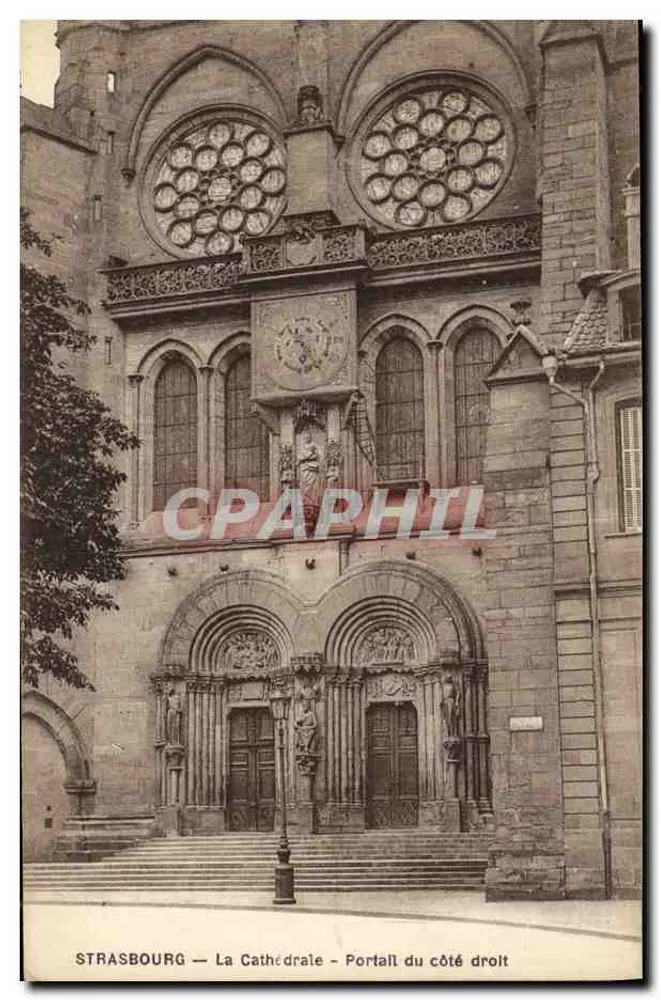 Straßburg — Die Kathedrale — Portal auf der rechten Seite - Vorderseite