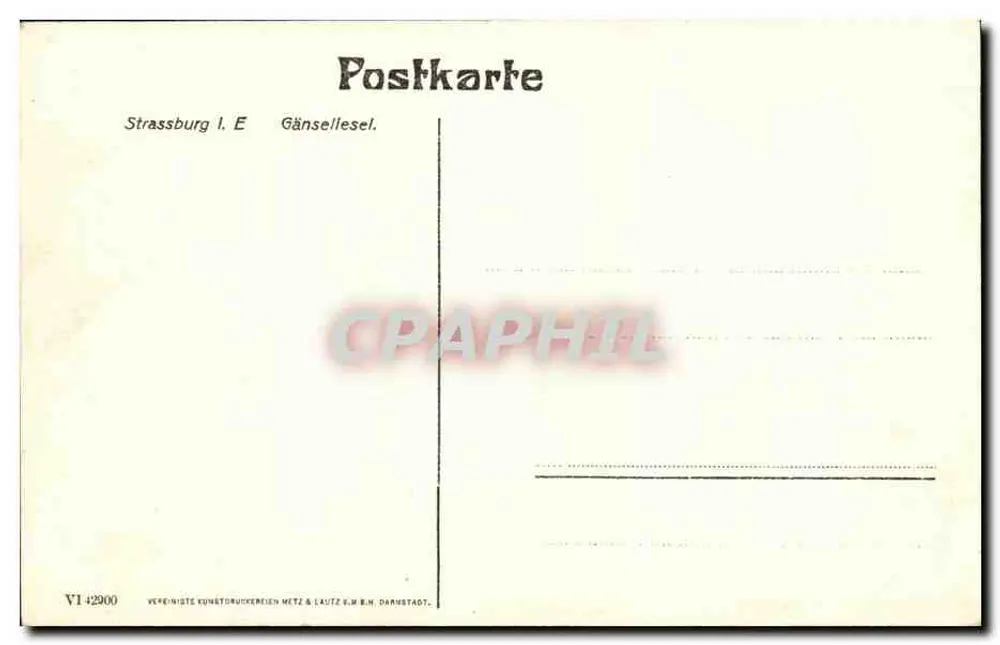 Estátua da Jovem com o Cesto — Strasbourg, Gänselesel — Editor VI 42000 - Verso
