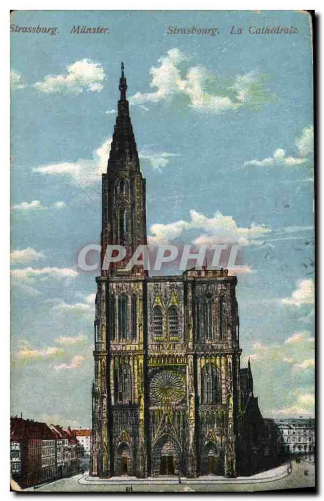 Estrasburgo. A Catedral — vista da fachada — editor não identificado, número de série não visível - Frente