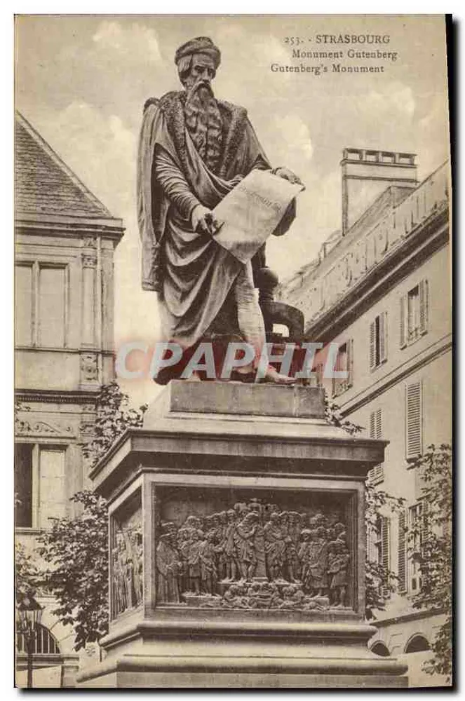 Strasbourg — Monumento Gutenberg — editor Berberet, n° 253 - Frente