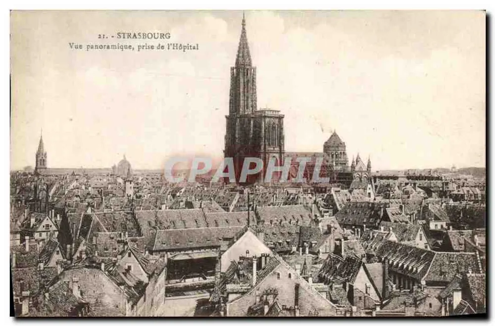 Strasbourg — Panoramablick vom Krankenhaus — Verlag Ch. Bergeret, Strasbourg - Vorderseite
