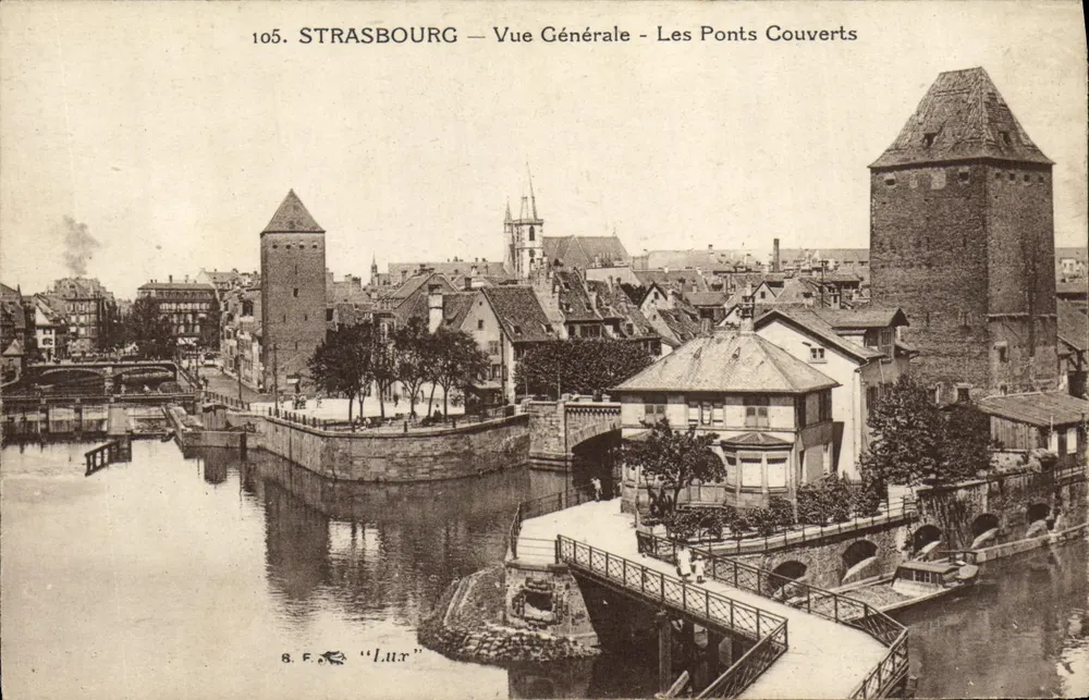 Estrasburgo — Vista Geral — Os Pontes Cobertos — Editor B.F. 'Lux' n°105 - Frente