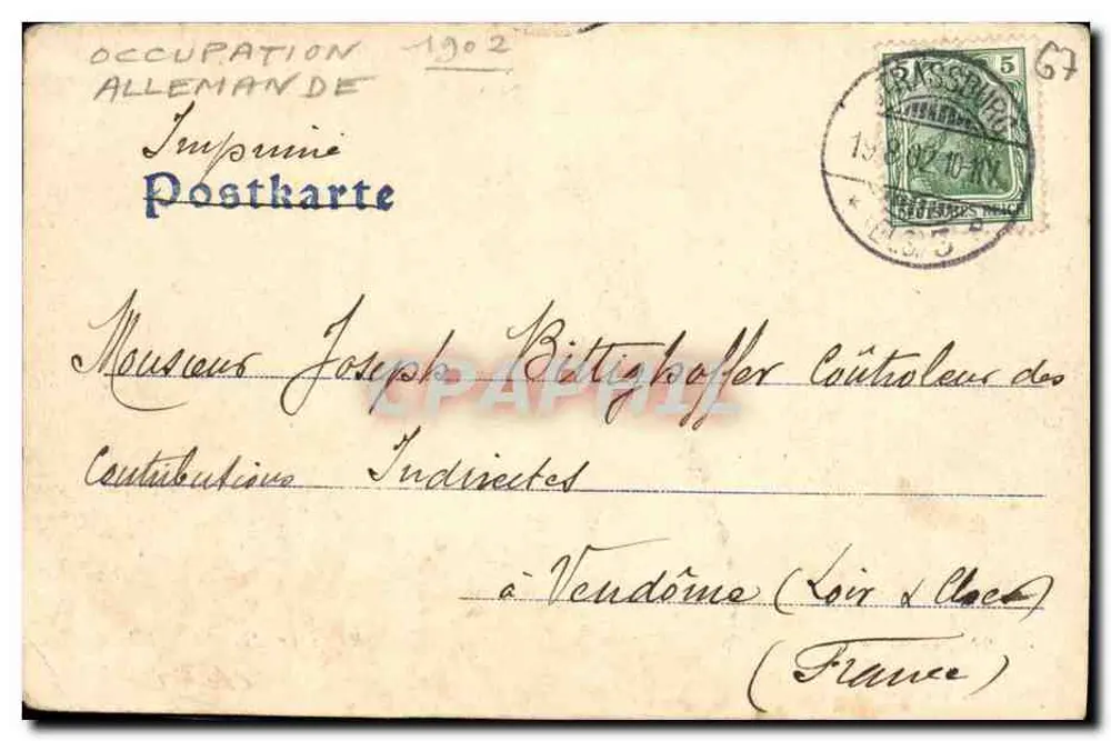 Estrasburgo - Catedral, Portal principal — editor Kunstverlag von Felix Luib, Strassburg i/E. — n° de serie no visible - Reverso