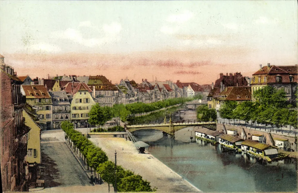 Strasbourg — Quais des pêcheurs et des bateliers — Photochromdruck der Vereinigten Kunstindruckereien Meiz. & Lautz, Darmstadt, n°1149 - Recto