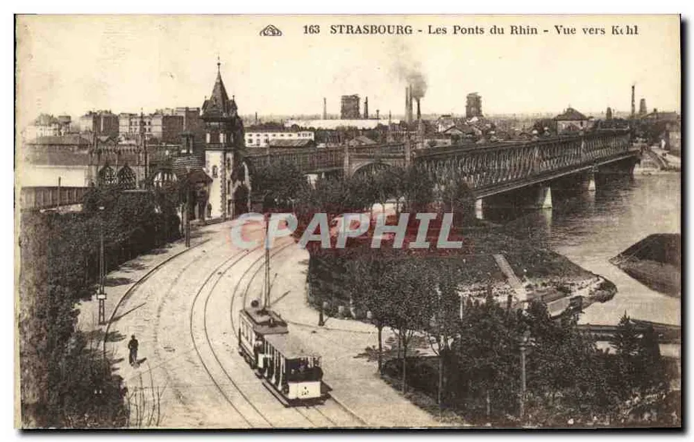 Straßburg - Die Rheinbrücken - Blick Richtung Kehl - Vorderseite