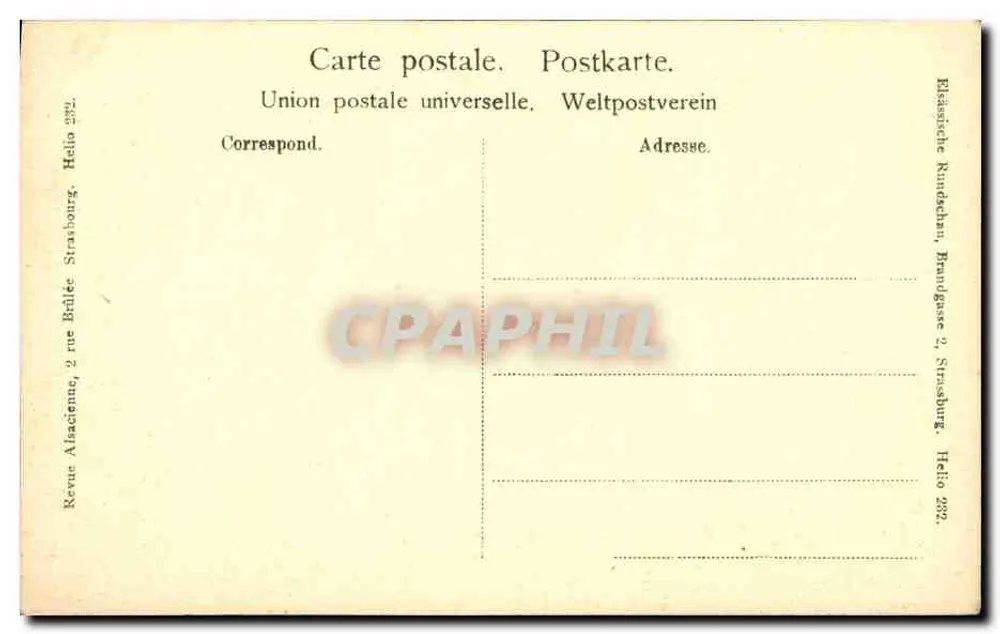 As Virtudes — Strasbourg — Editor Helio, n° 292 - Verso