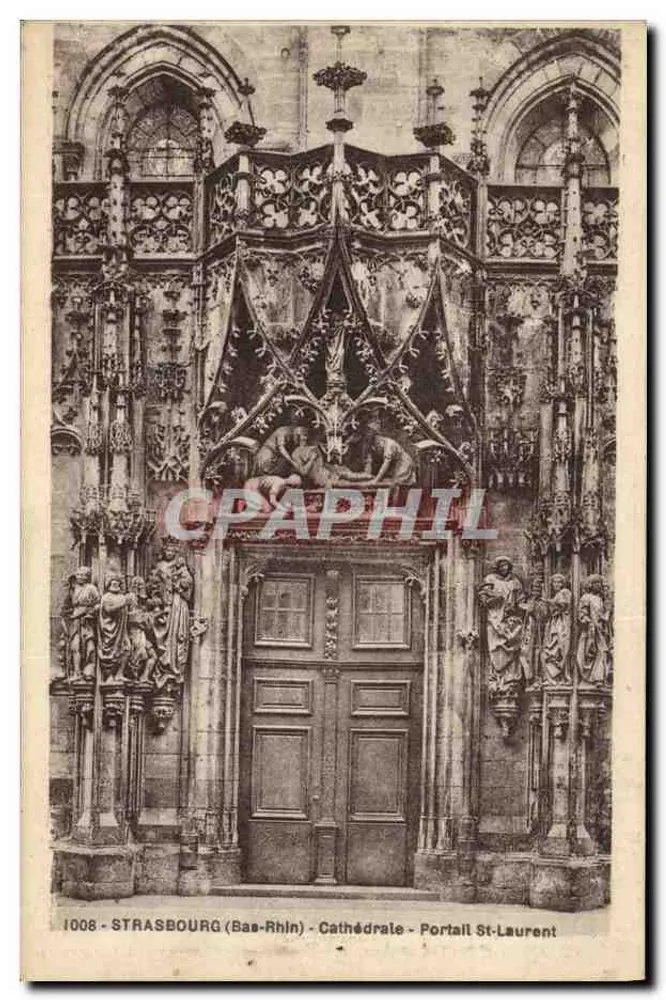 Strasbourg (Bas-Rhin) - Kathedrale - Portal Saint-Laurent — Verleger: Édouard Alexandre Paulus & Reich, n° 1008 - Vorderseite