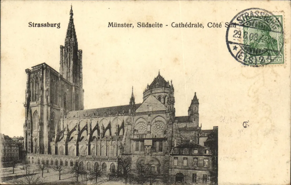Straßburg — Kathedrale, Südseite — unbekannter Verlag, Seriennummer nicht sichtbar - Vorderseite