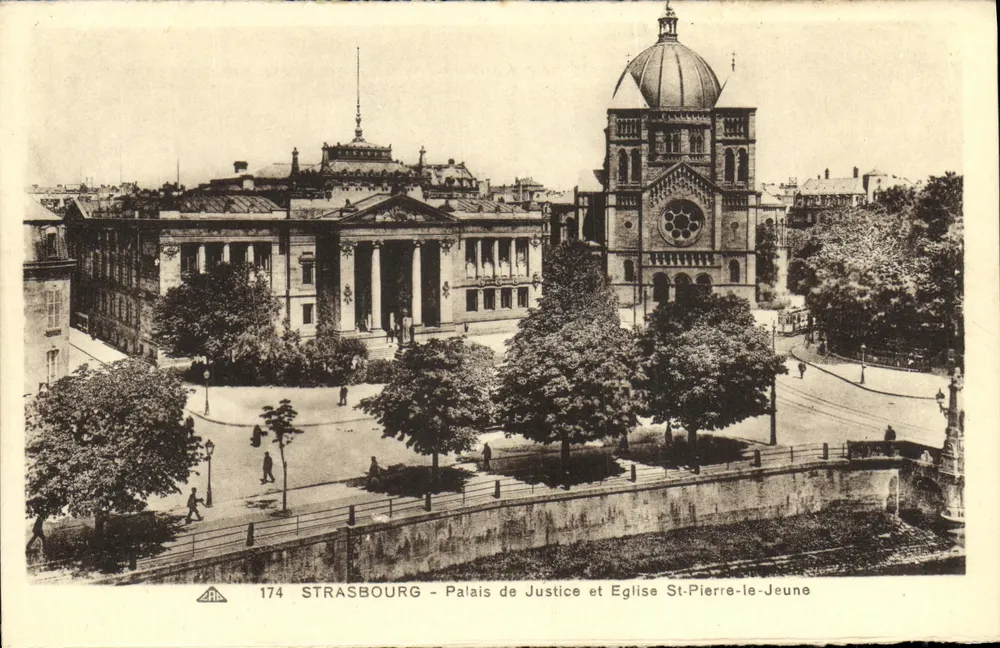 Strasbourg - Palast des Gerichts und Kirche St-Pierre-le-Jeune — Verleger CPAH - Vorderseite