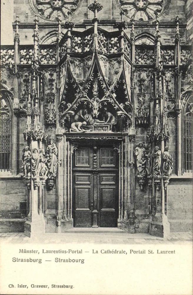 Portal Saint-Laurent — Kathedrale Straßburg — Ch. Isler, Kupferstecher, Straßburg - Vorderseite