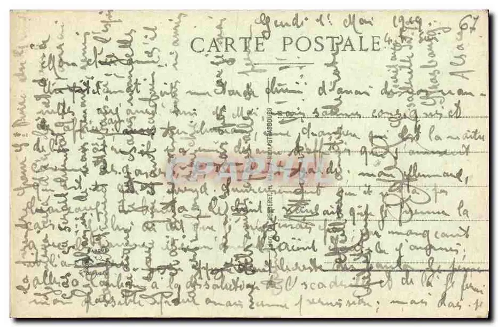 Straßburg — Ansicht vom alten Kaiserpalast — anonymer Verleger, Nr. 315 - Rückseite
