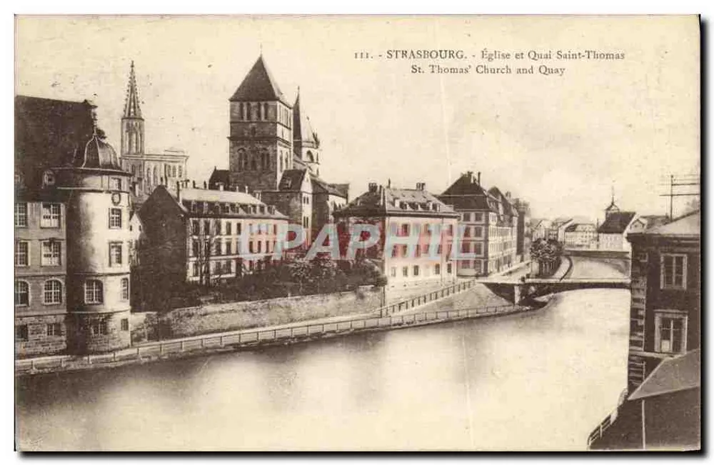 Strasbourg — Igreja e Quai Saint-Thomas — Fot. Ch. Bergeret - Frente